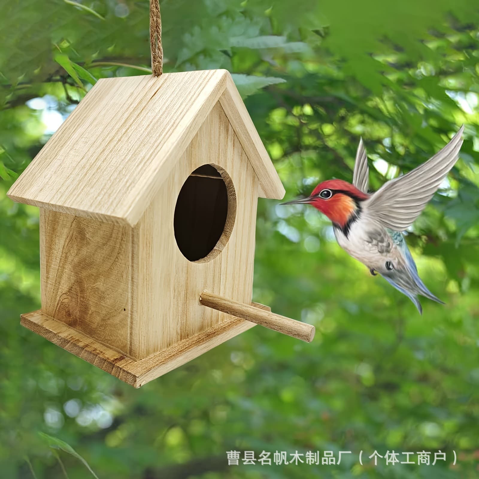Cross-border bird house frame wooden bird nest garden hanging mini hummingbird bird nest outdoor bird house bird feeder 1