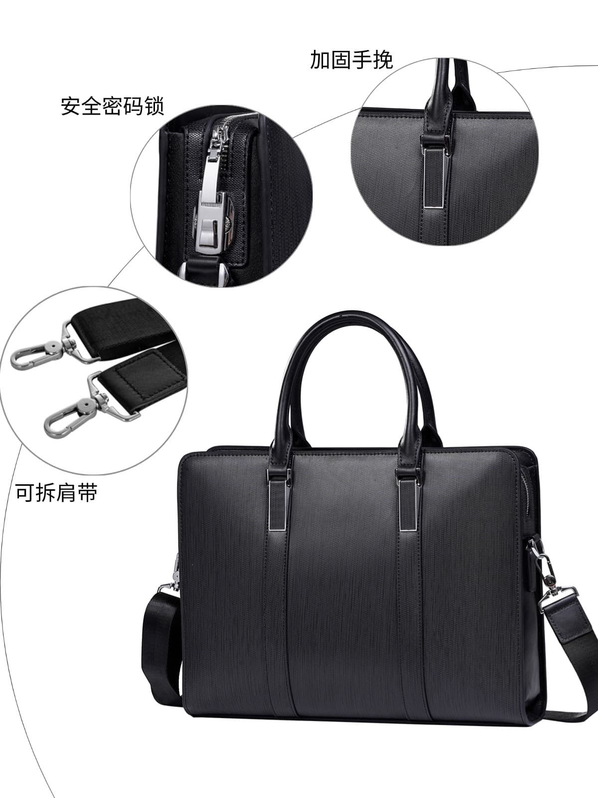 Elite leather laptop, purse, capacious bag, genuine leather, high-quality style, business version 3