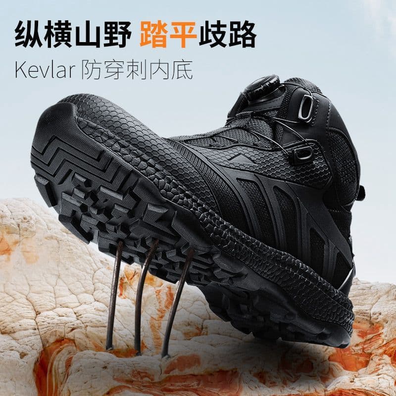 Wear-resistant outdoor high-top men's summer lightweight and breathable motorcycle shoes outdoor mid-top shoes mountaineering training shoes tactical boots 2
