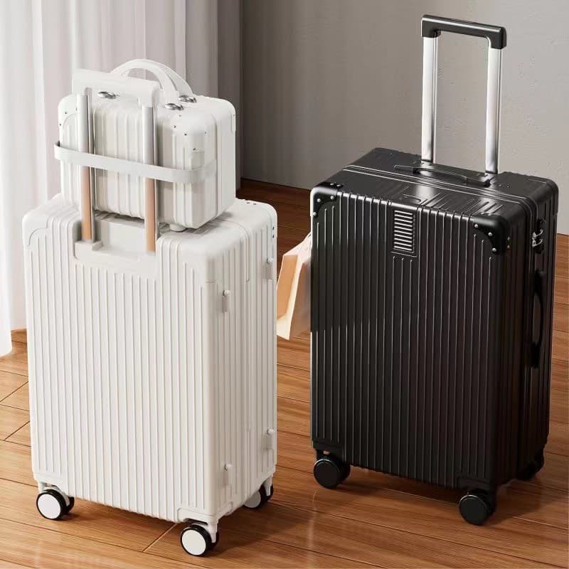 Retro universal durable suitcase on wheels, capacious box 1