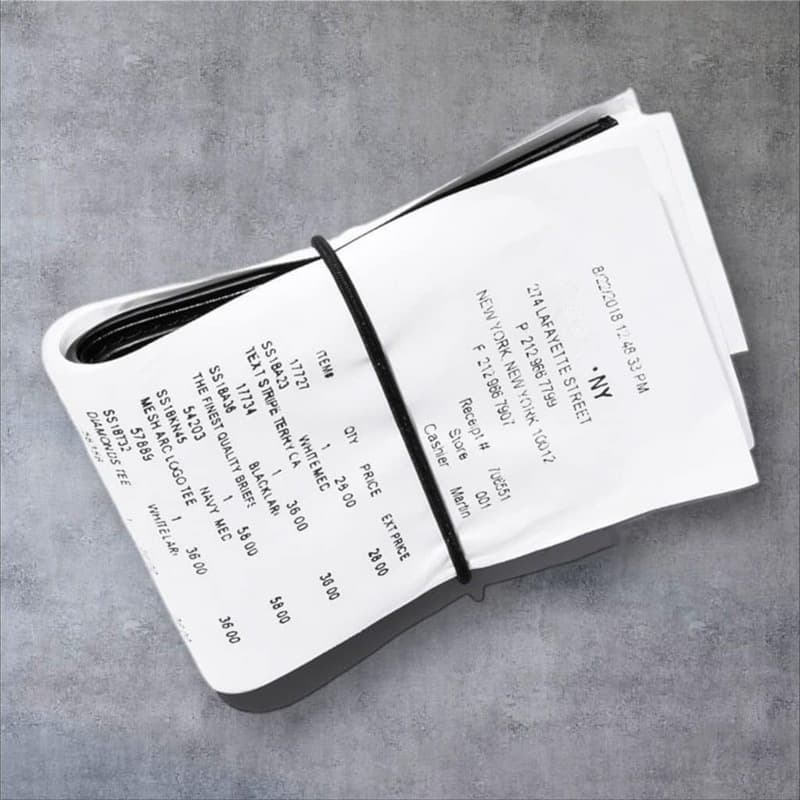 Receipt Wallet Leather Card Holder