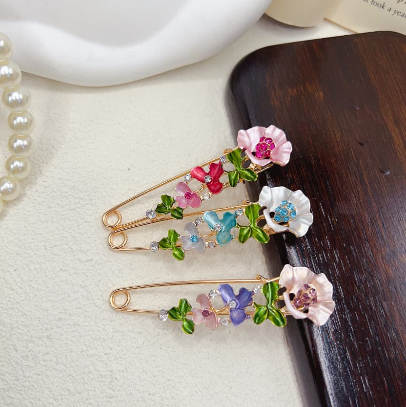 Pin, golden water, brooch, accessory, light luxury style, flowered, high-quality style 2