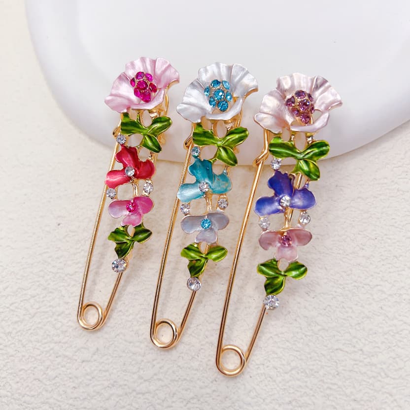 Pin, golden water, brooch, accessory, light luxury style, flowered, high-quality style