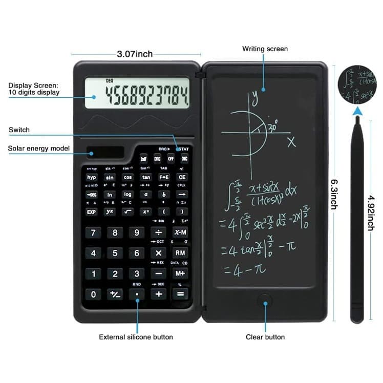 Scientific calculator with handwriting multi -function two -in -one solar students portable mini mini folding 4