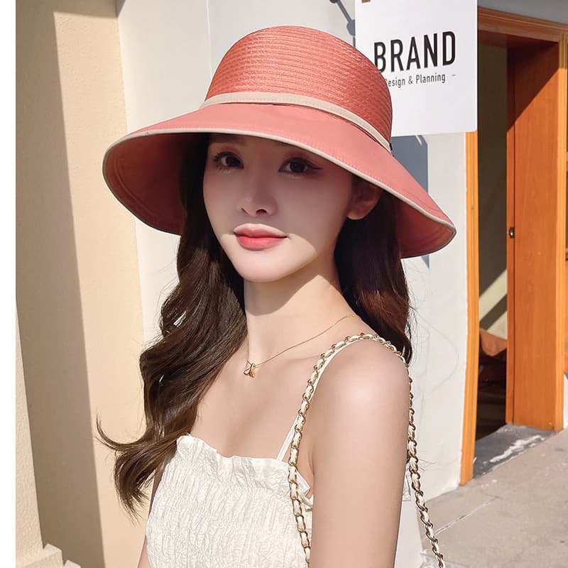2025 new summer outdoor beach face-covering sun hat for women with large brim bow bow sunshade and sun protection fisherman hat 4
