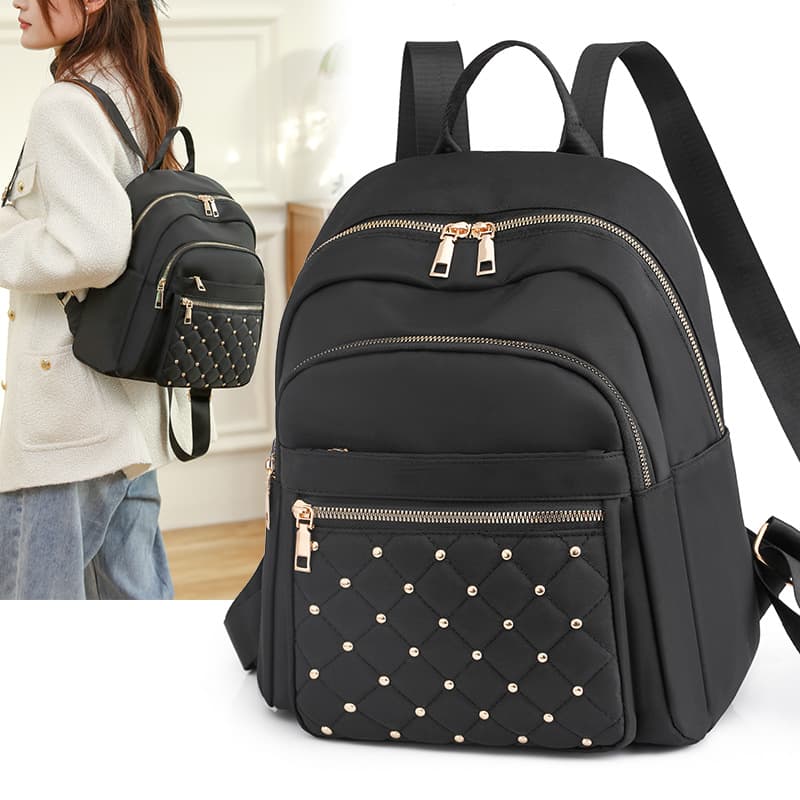 (Cross-border trading), nylon waterproof capacious fashionable backpack for leisure to go out, with embroidery 2