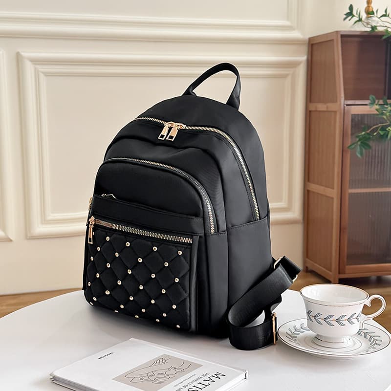 (Cross-border trading), nylon waterproof capacious fashionable backpack for leisure to go out, with embroidery 3