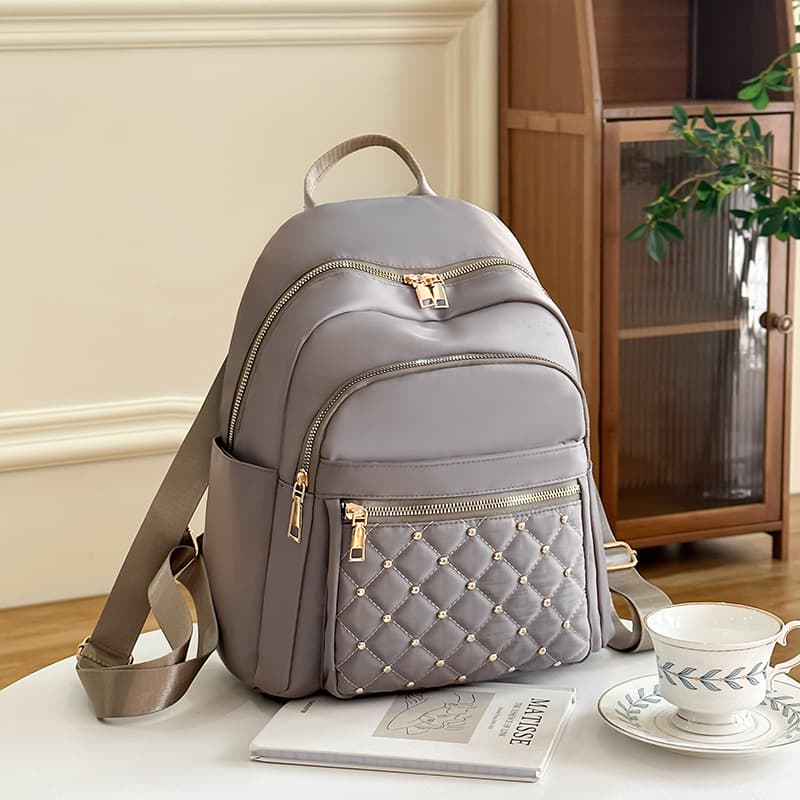 (Cross-border trading), nylon waterproof capacious fashionable backpack for leisure to go out, with embroidery 4