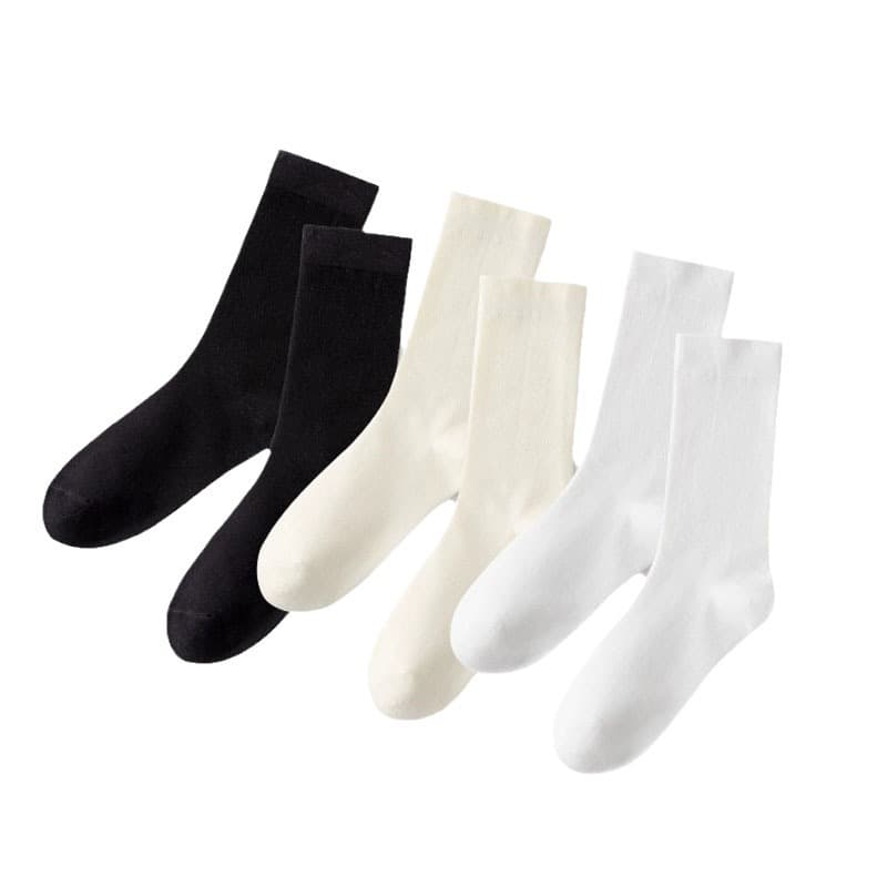Cotton white spring summer knee socks for pregnant, mid-length 5