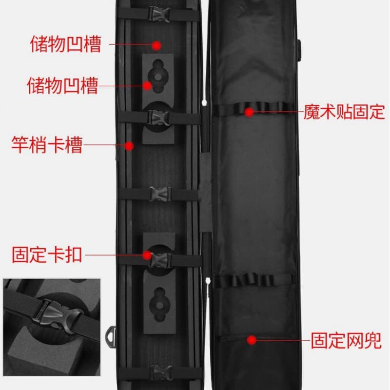 [ABS hard shell fishing tackle bag teardrop wheel rod bag] 6