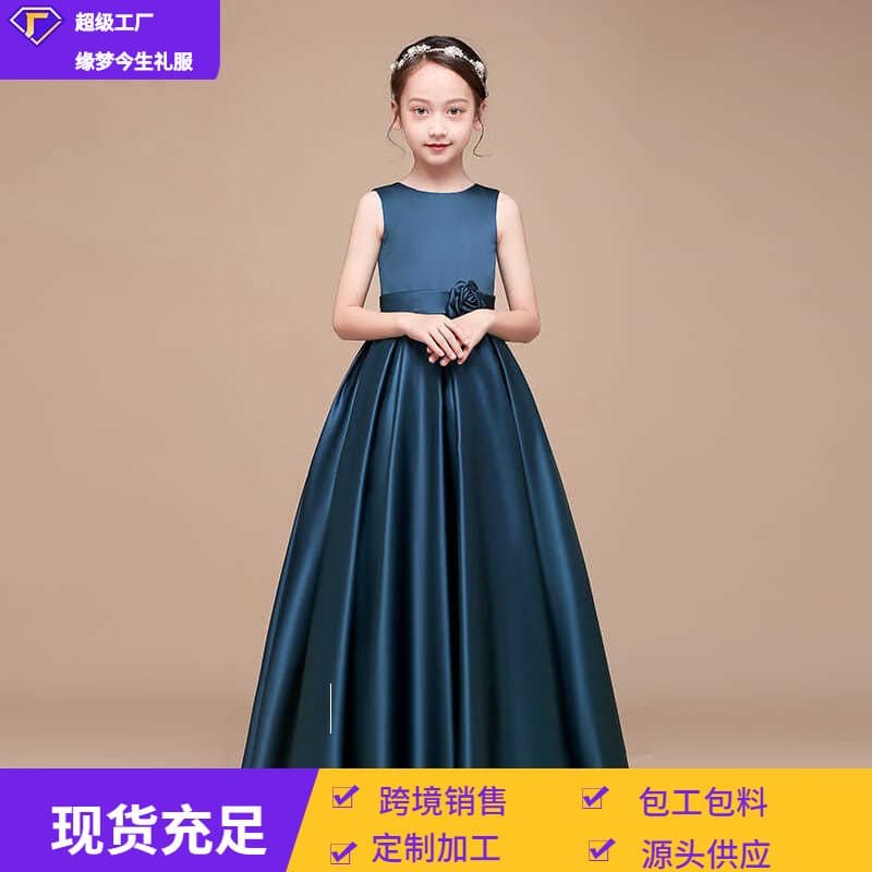 Summer children's flower girl dress, piano performance costume, evening dress, western style