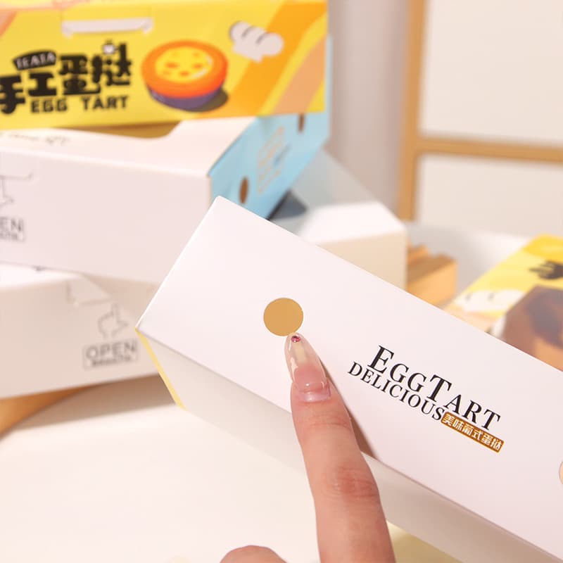 Egg tart packaging box 2/4/6 grains of disposable packing box Portuguese tart box Bakery 4