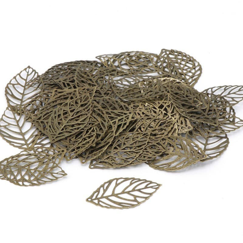 Jewelry accessories diy hollowed out iron leaves 3