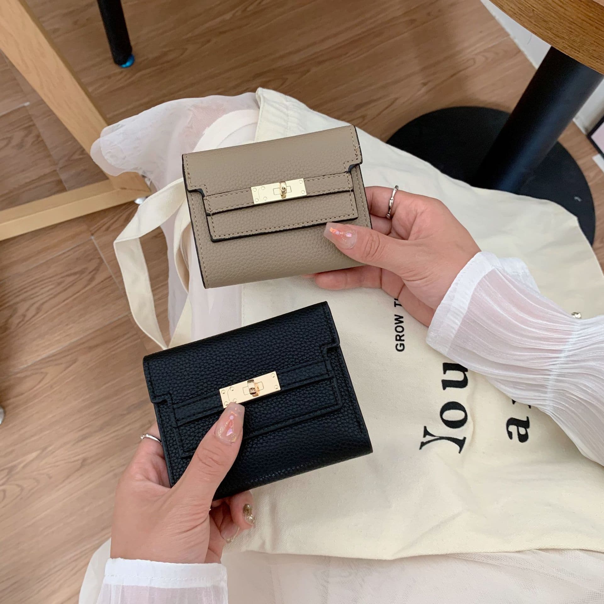 (Cross-border trading), wallet, folding shoulder bag, short small clutch bag, high-end 3