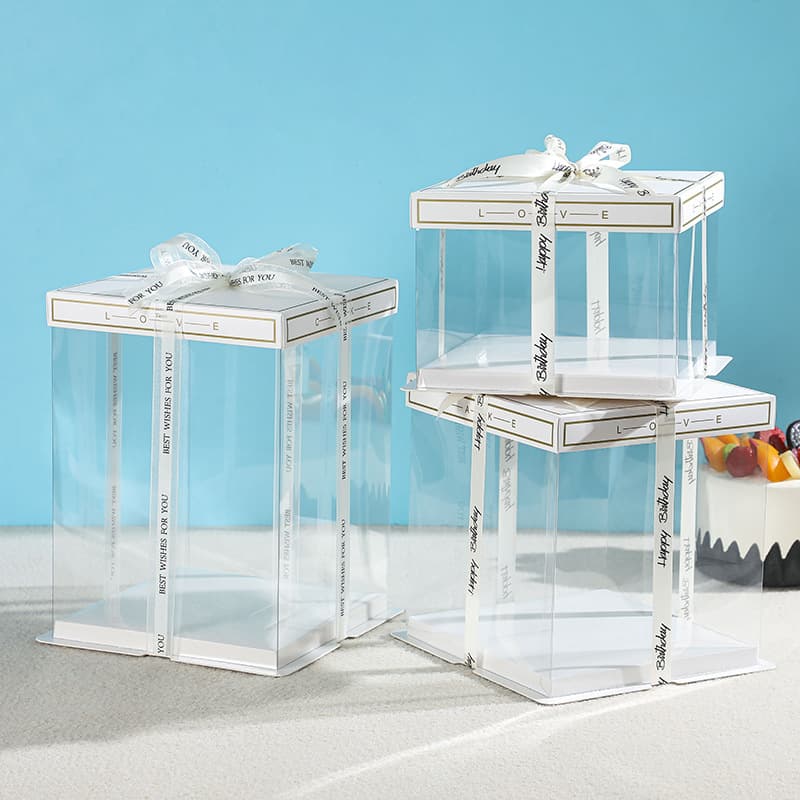 Transparent cake box packaging box Birthday cake packing box 6 6 8 8 8 8 10 12 -inch single double layer 2