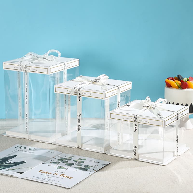 Transparent cake box packaging box Birthday cake packing box 6 6 8 8 8 8 10 12 -inch single double layer 3
