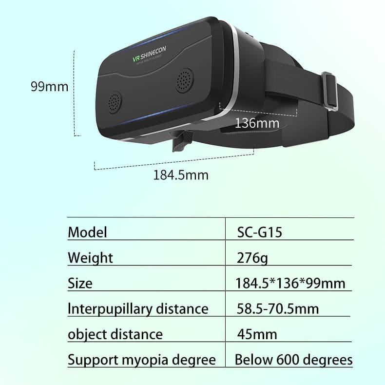 Cross -border VRShineCon Thousand Fantasy Magic Mirror Virtual Reality G15 VR Glasses Mobile 3D Movie Game glasses 2