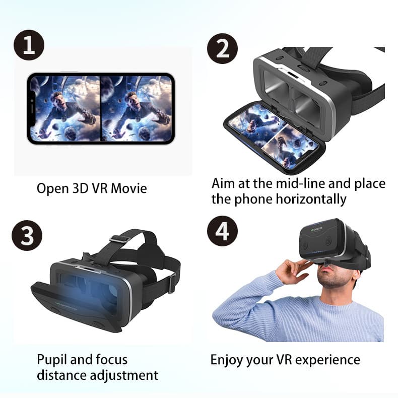 Cross -border VRShineCon Thousand Fantasy Magic Mirror Virtual Reality G15 VR Glasses Mobile 3D Movie Game glasses 5