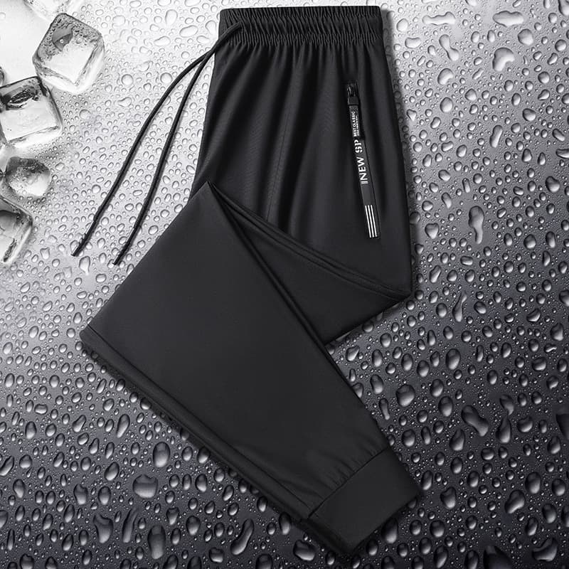 Silk summer quick dry thin casual trousers, plus size 4