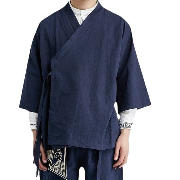 Summer Japanese cardigan, Hanfu, men's jacket, Chinese style, cotton and linen 5