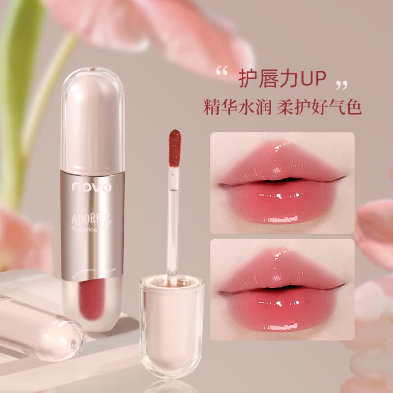 Novo Qin Run, shiny light light lip glaze texture clear mirror water light easy to use white students cheap Chinese goods