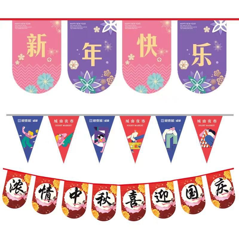 String flag -made triangle flag festival decoration flag opening celebration decoration warning flag 2