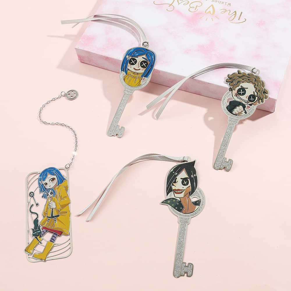 Creative ghost mom Caroline bookmark raincoat key shape metal bookmark fan collection commemorative gift 1