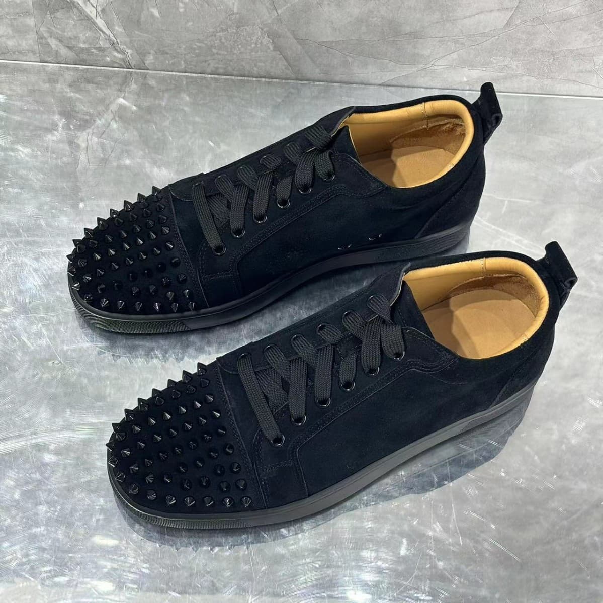 LTTL Electric embroidery men's shoes black embroidery low-top willow nail men's shoes flat casual shoes crescent shoes 3