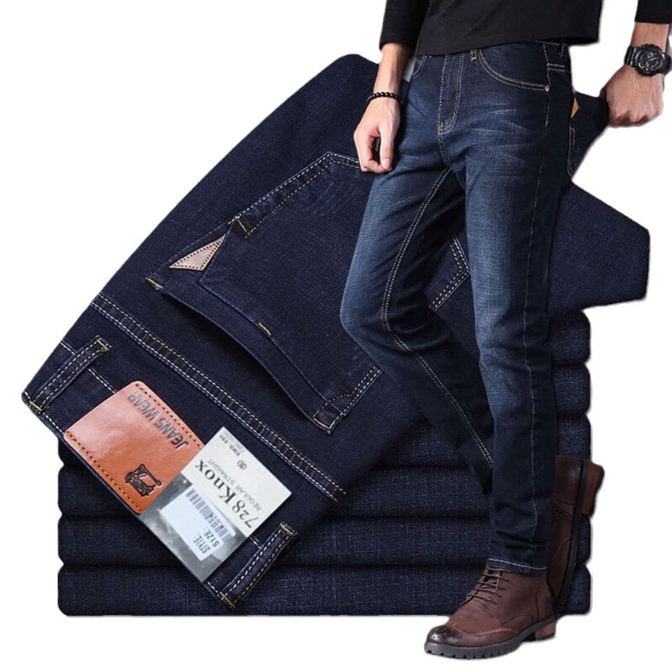 Summer jeans, elastic denim trousers, high waist, loose straight fit 5