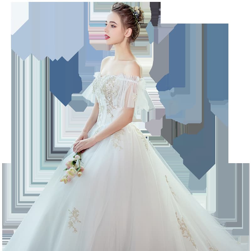 Wedding dress for bride, small princess costume for pregnant, simple cut, french style, for teenagers 5