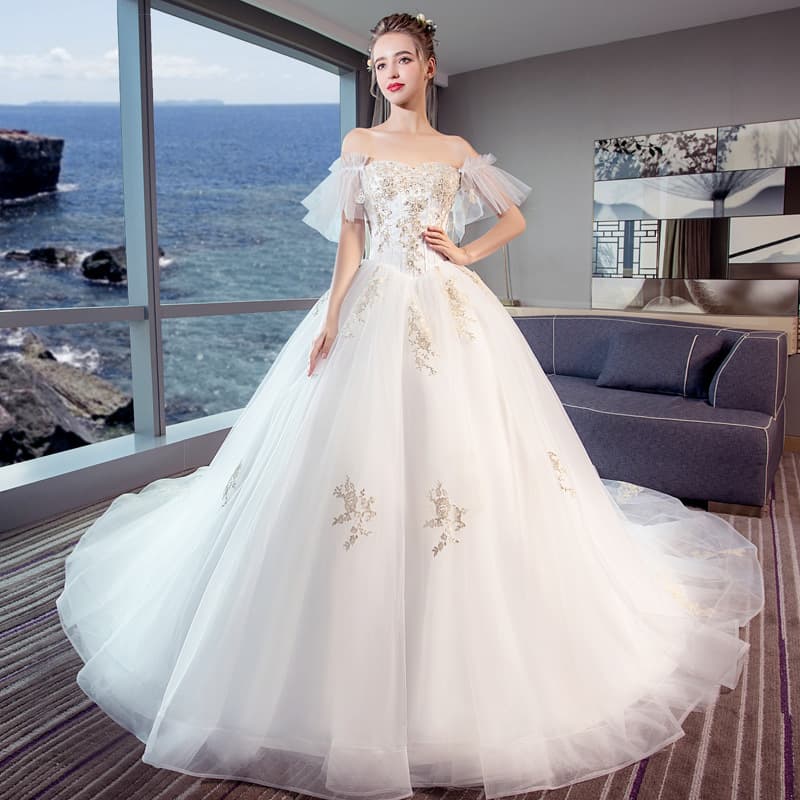 Wedding dress for bride, small princess costume for pregnant, simple cut, french style, for teenagers 1