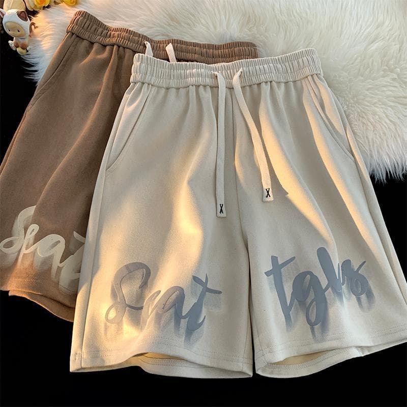 Summer sports black trousers for leisure, loose fit, polyester, for teenagers, for beloved 3