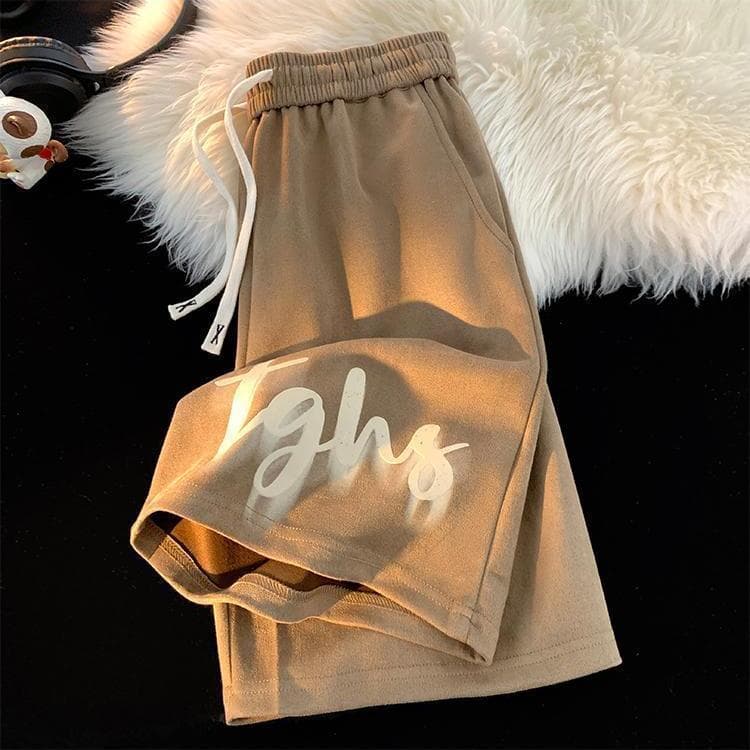 Summer sports black trousers for leisure, loose fit, polyester, for teenagers, for beloved 4