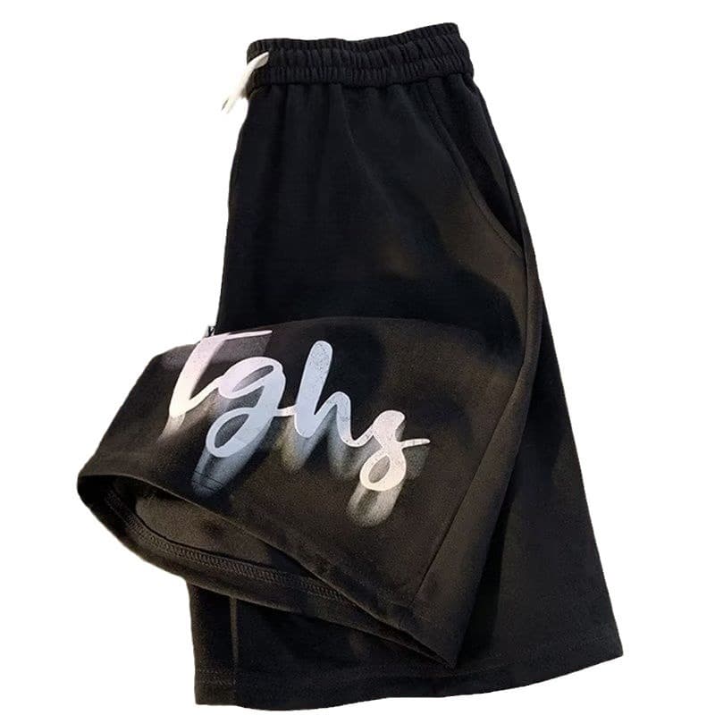 Summer sports black trousers for leisure, loose fit, polyester, for teenagers, for beloved 5