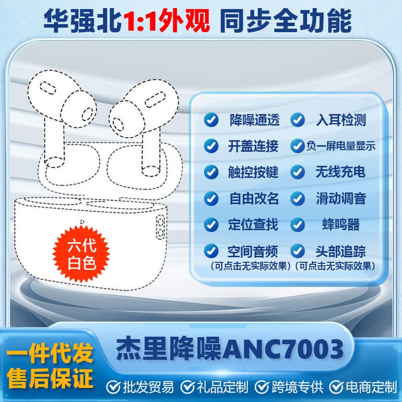 Huaqiangbei Bluetooth headset air 23456 generation podspro2 noise reduction full function applicable to Apple factory 4