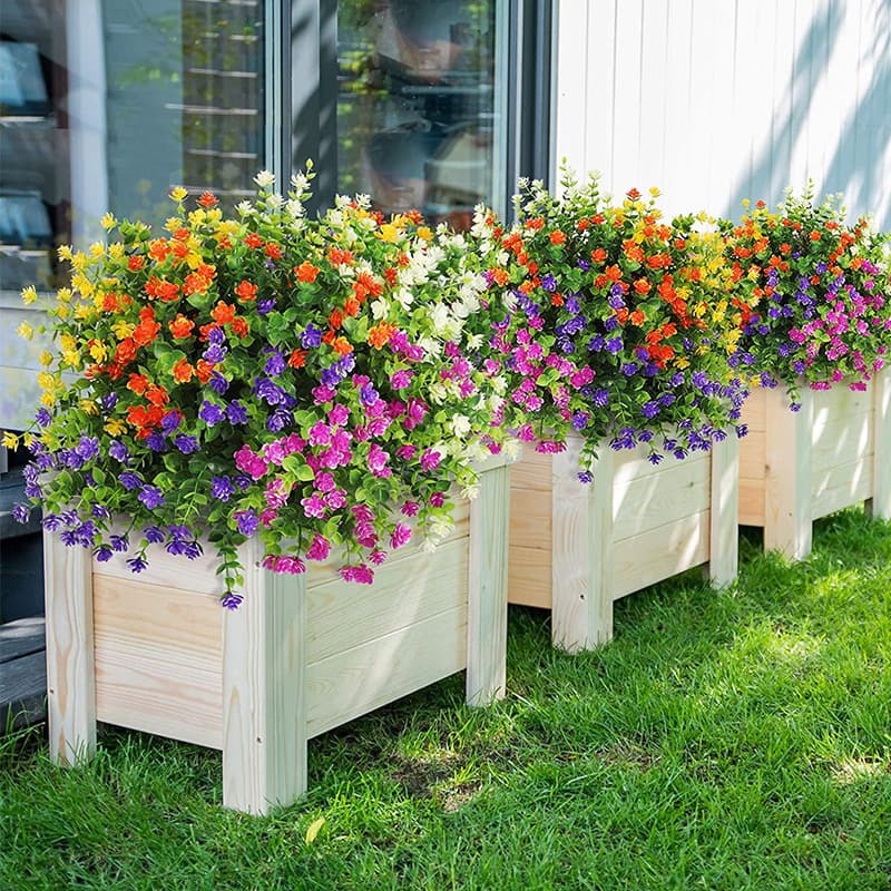 Realistic flower arrangements, plastic artificial plants, UV protection 4