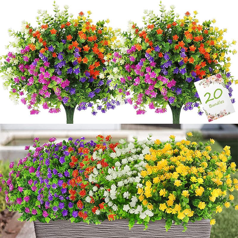 Realistic flower arrangements, plastic artificial plants, UV protection 1