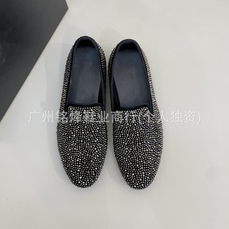 Low trend shoes with rhinestones, set, slip-ons, genuine leather 2