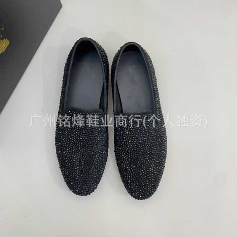Low trend shoes with rhinestones, set, slip-ons, genuine leather 3