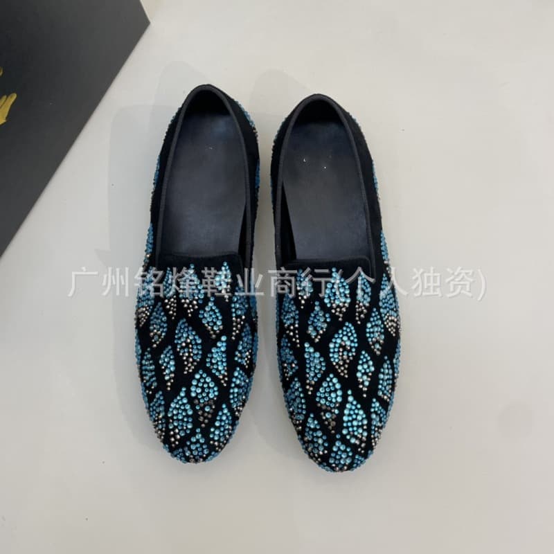 Low trend shoes with rhinestones, set, slip-ons, genuine leather 4