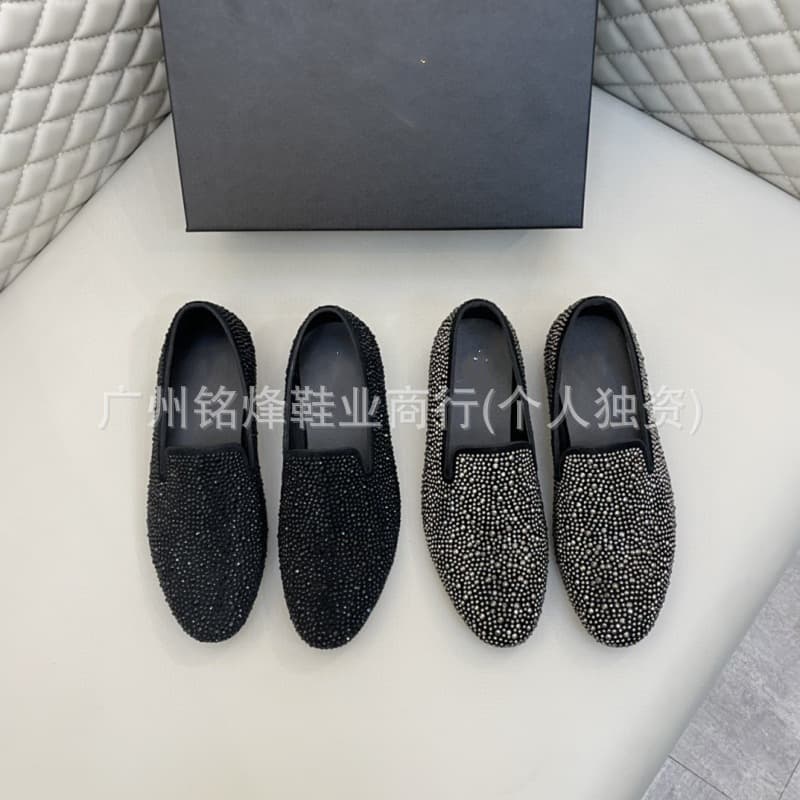 Low trend shoes with rhinestones, set, slip-ons, genuine leather 1