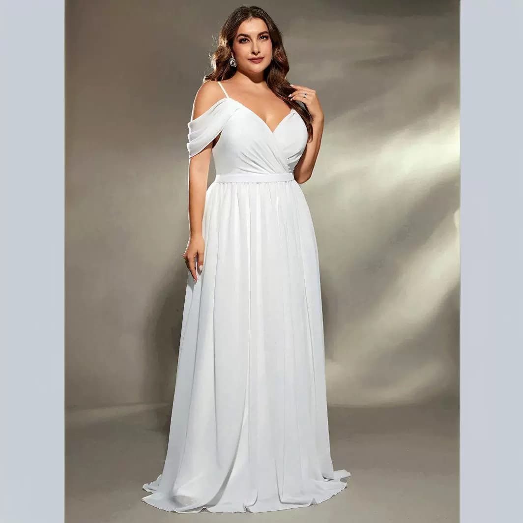 (Cross-border trading), white autumn evening dress, for bridesmaid 4