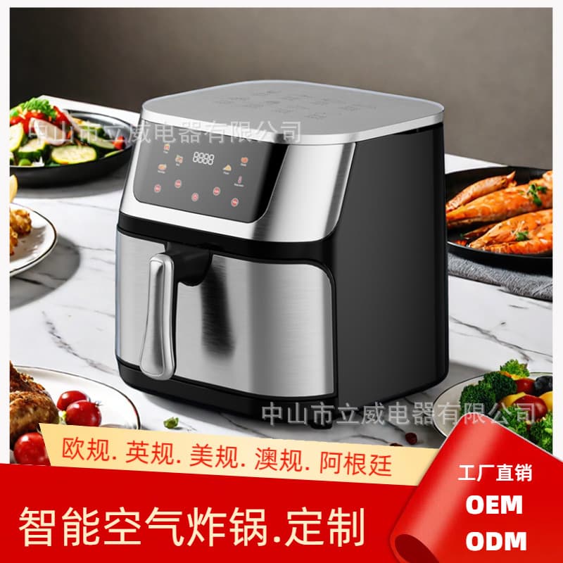 Air fryer large capacity 10 liters 8L12L smart stainless steel permeable window home viewing window 1