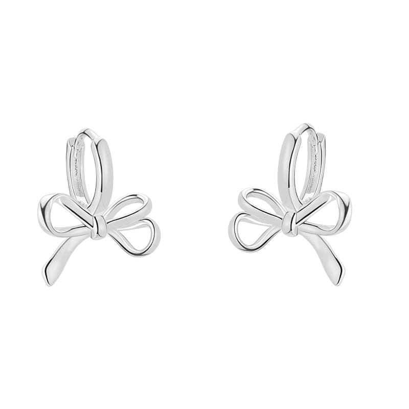 Sophisticated earrings with bow for St. Valentine's Day, Chanel style, 2024 years, light luxury style 5