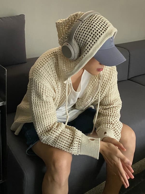 Cardigan, brand sweater, knitted summer thin couple clothing with hood, jacket, high-quality style, sun protection, for beloved 1