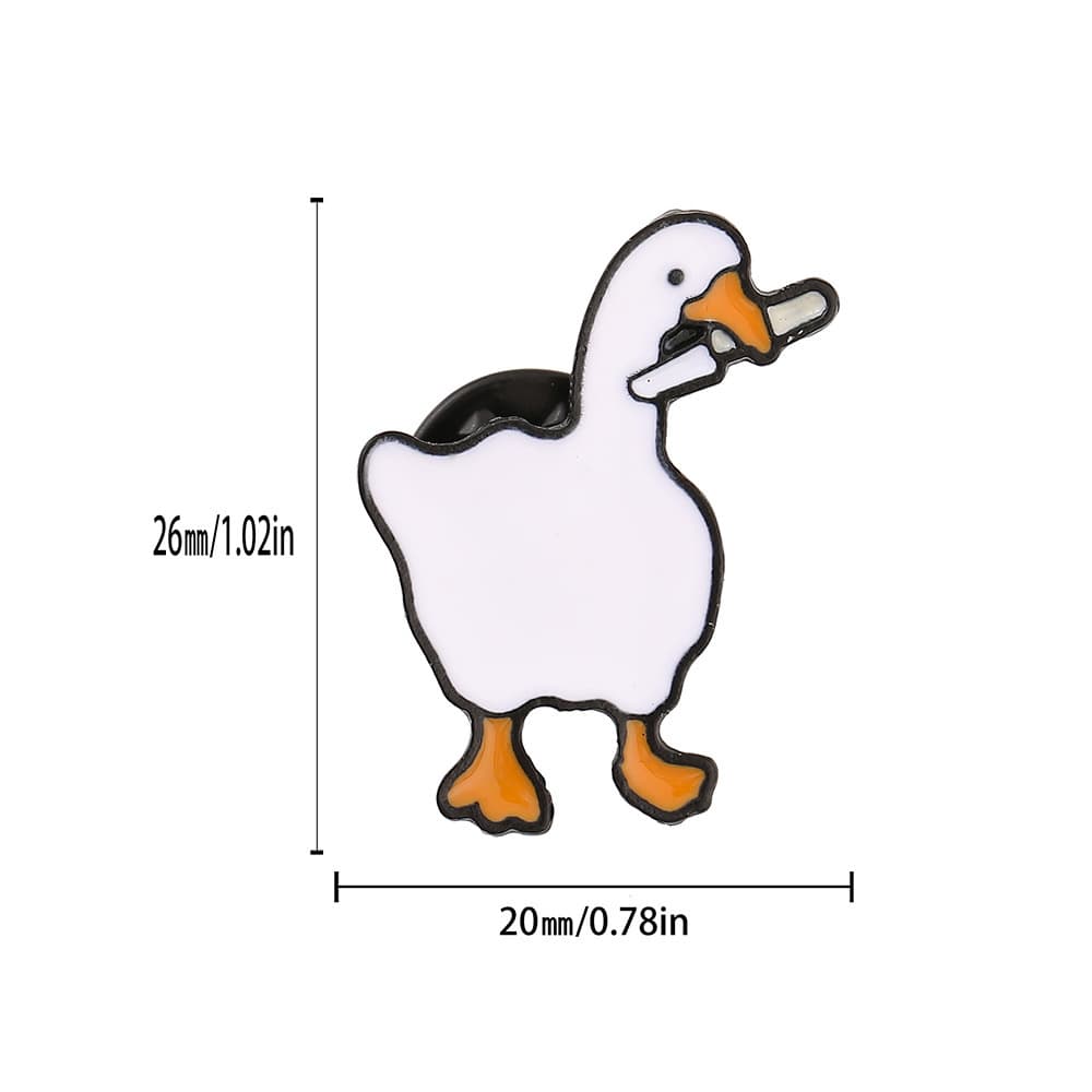 [Untitled Goose Game趣味游戏大鹅叼刀胸针卡通可爱白鹅别针配饰.] 3