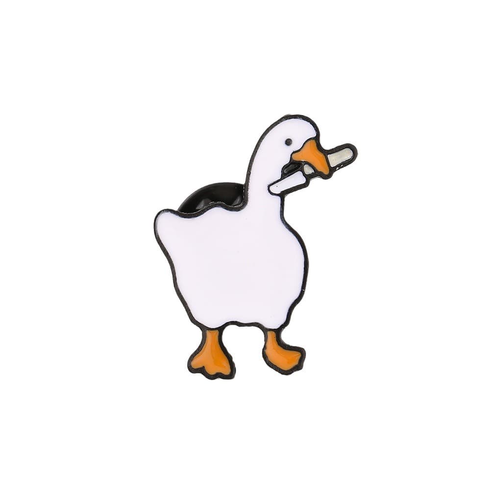 [Untitled Goose Game趣味游戏大鹅叼刀胸针卡通可爱白鹅别针配饰.] 5