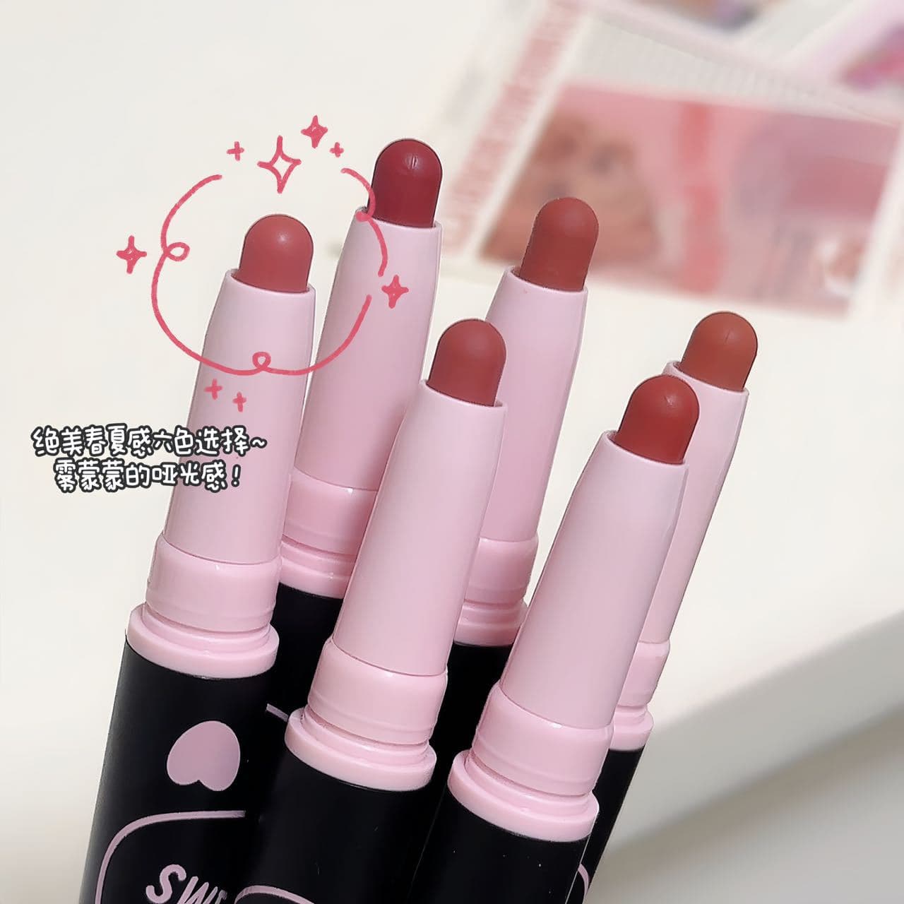 Double-sided lipstick, matte lip pencil, 2 in 1, contouring, translucent shading 3
