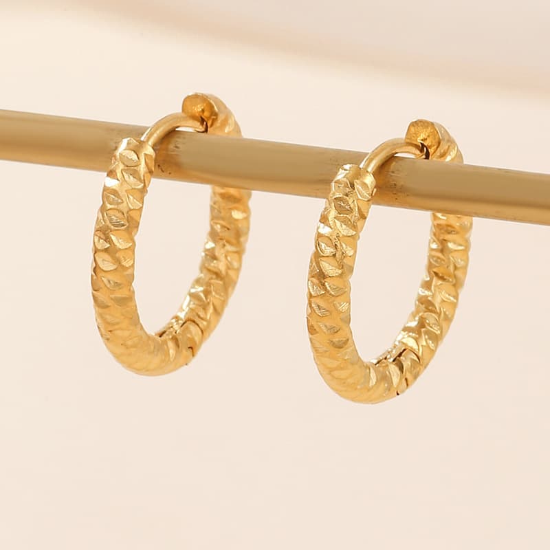 Brand earrings stainless steel, golden jewelry, french style 4
