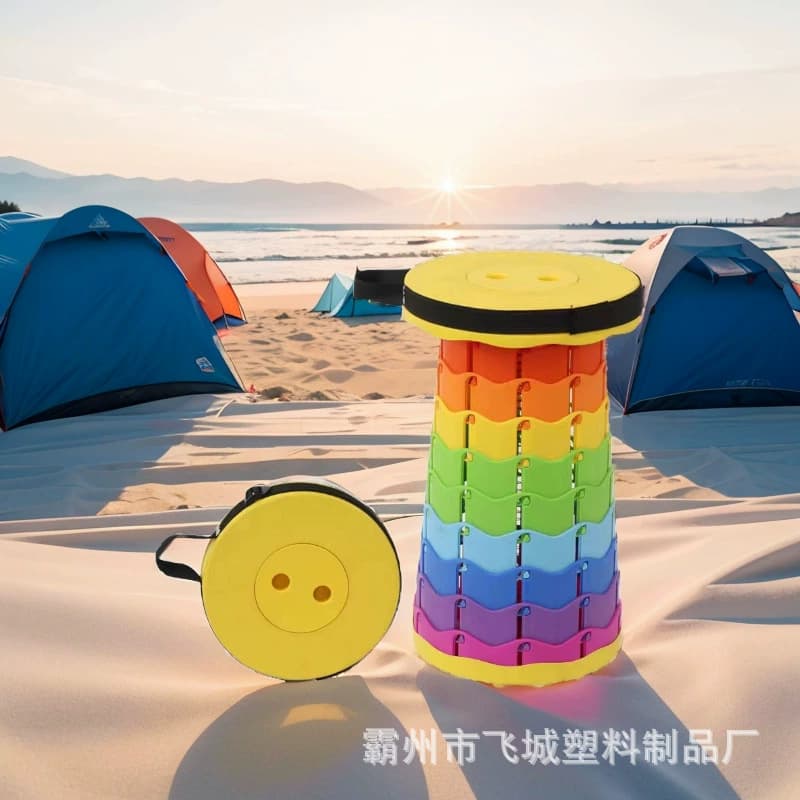 Folding stool Outdoor portable travel can adjust the telescopic stool net red shrinking stool fishing open camp stool 3